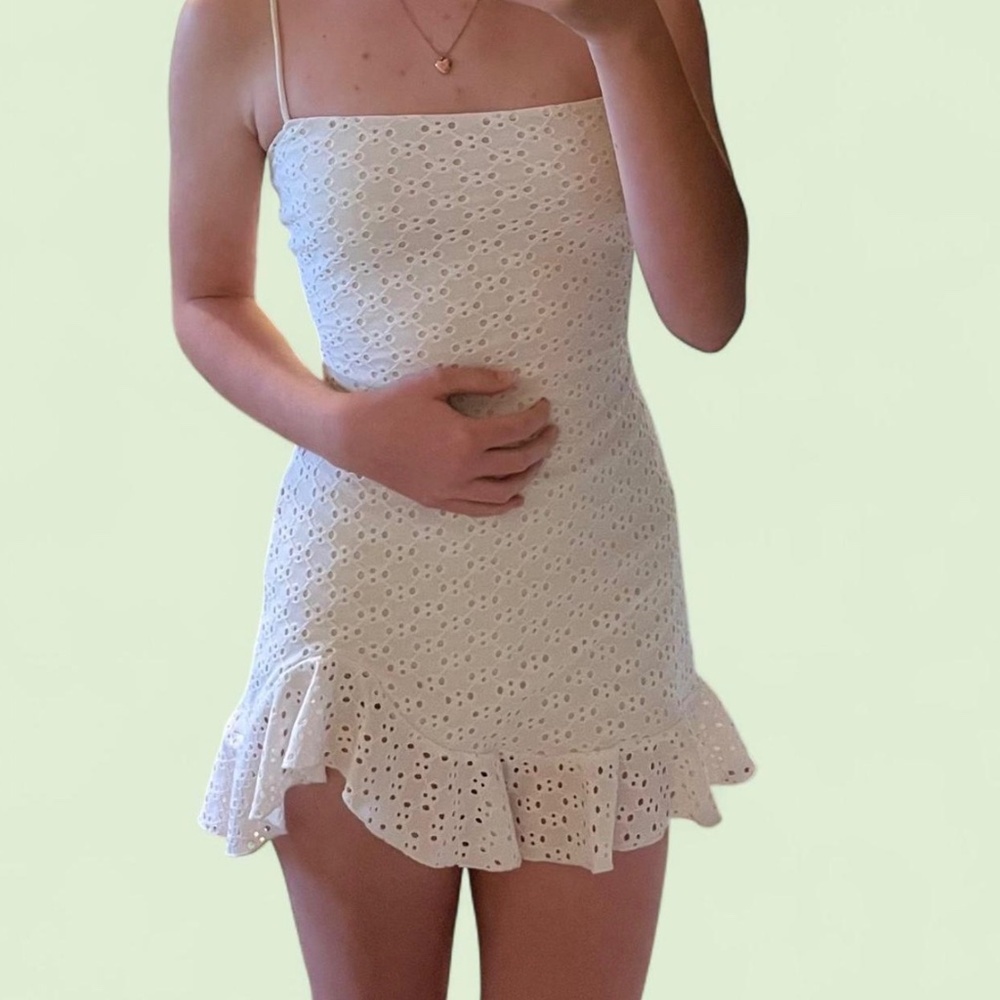 White Mini Eyelet Dress
